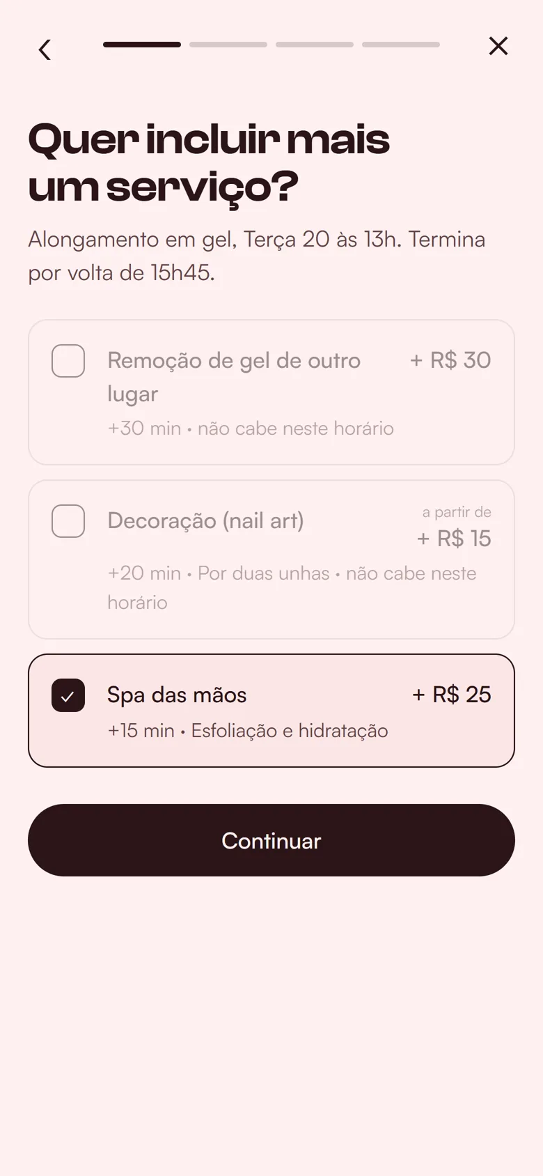 O spa das mãos marcado e o novo horário de fim, 15h45
